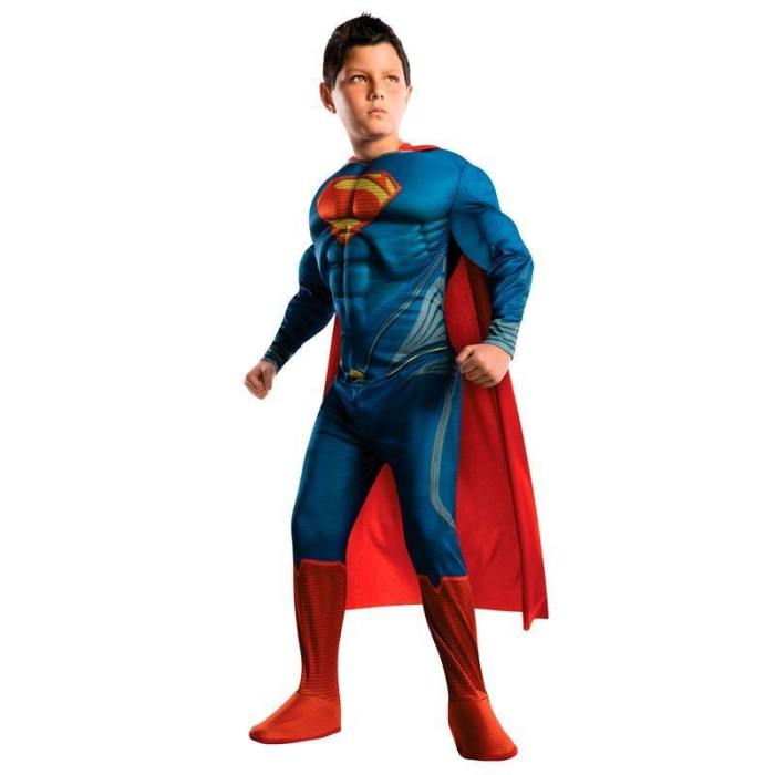 Purim Kids Boys Deluxe Muscle Superman Superhero Cosplay Costumes