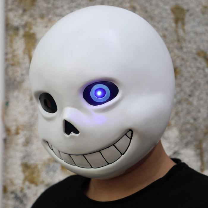 Undertale Sans Latex Led Light Full Mask Halloween Cosplay Costumes