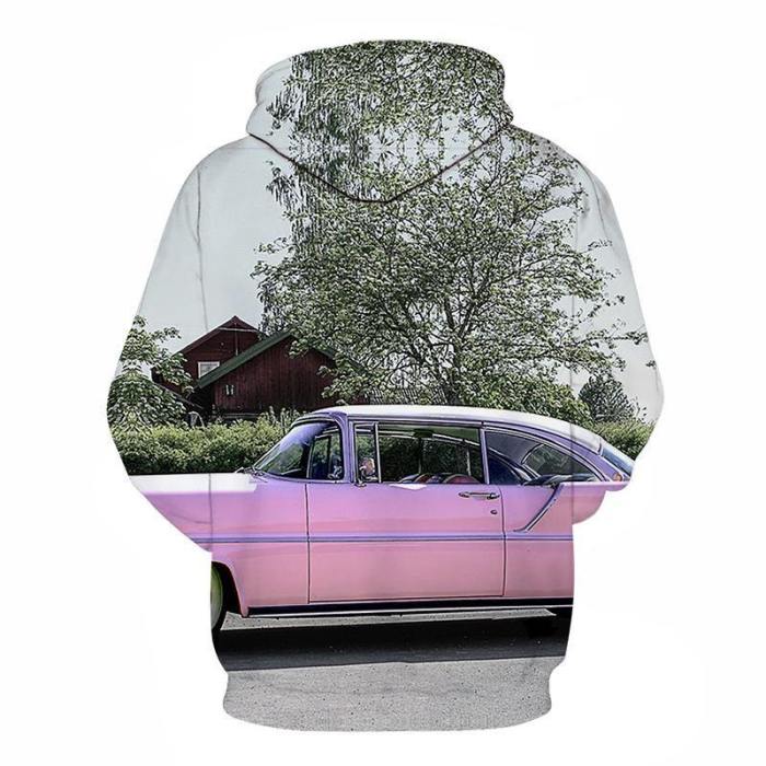 Pink Car 3D - Sweatshirt, Hoodie, Pullover