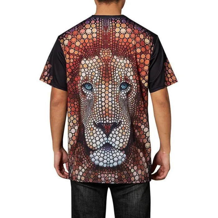 Mens T Shirt Lion Printing Pattern Tee