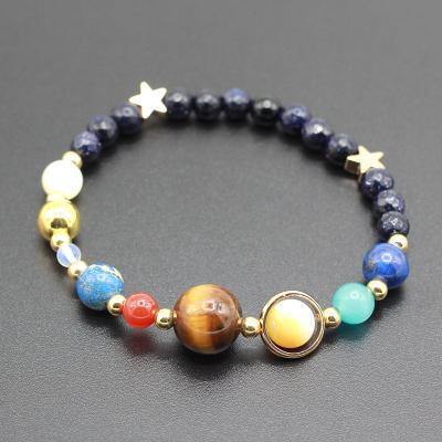 Universe Galaxy The Eight Planets Stone Bracelet