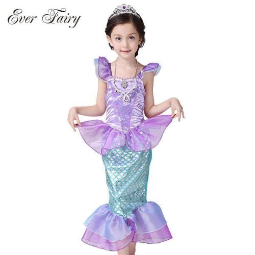 Ever Fairy Children Baby Girl Clothes Little Mermaid Fancy Kids Girls Mermaid Dresses Princess Ariel Cosplay Halloween Costume