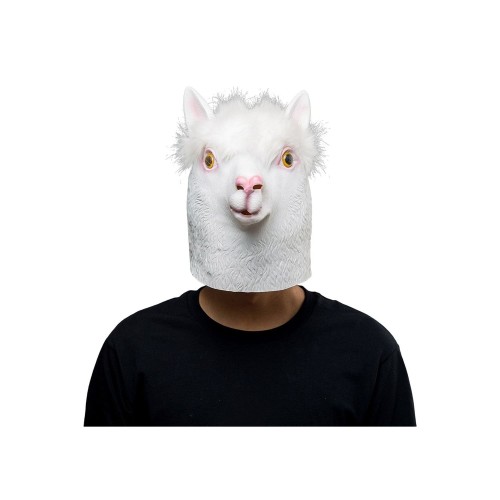 White Alpaca Sheep Mask Halloween Animal Latex Masks Full Face Mask Adult Cosplay Props