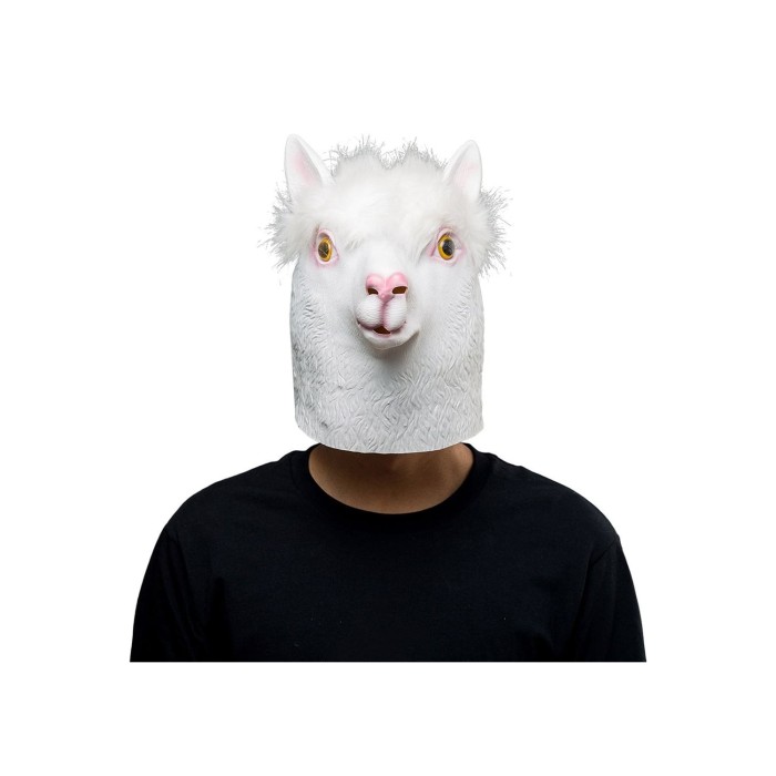 White Alpaca Sheep Mask Halloween Animal Latex Masks Full Face Mask Adult Cosplay Props