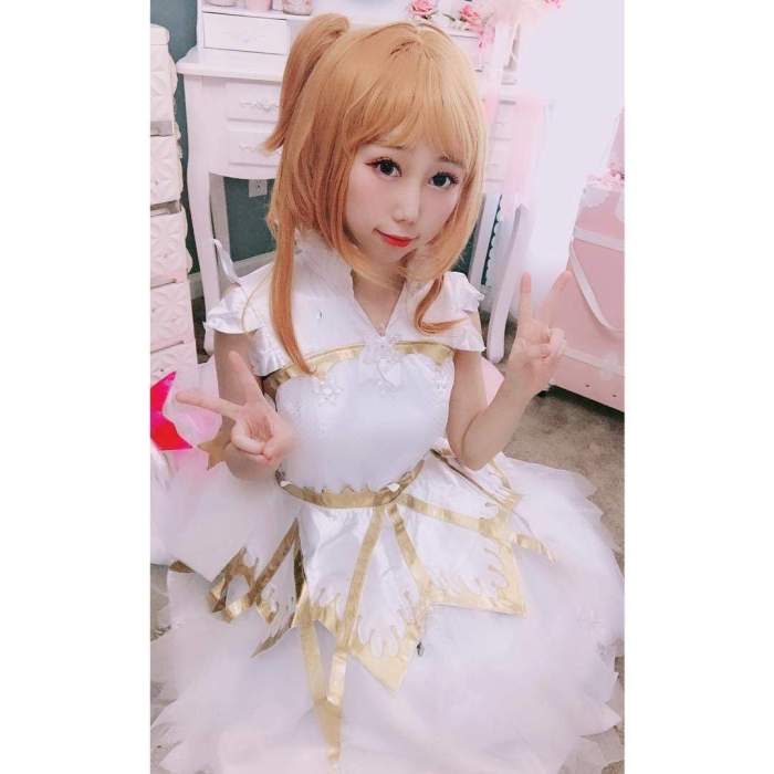 Cardcaptor Sakura:Clear Card Sakura Kinomoto Snow Angel Fancy Dress Cosplay Costume