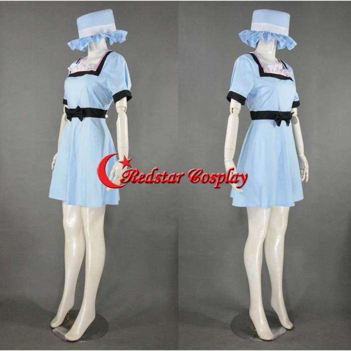 Steins Gate Shiina Mayuri Cosplay Costume Cosplay Blue Dress With Hat