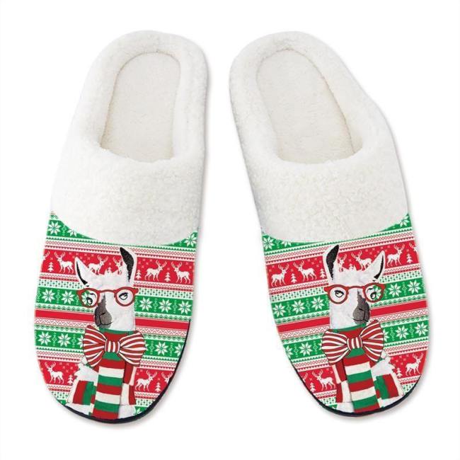 Mens 3D Printing Christmas Cool Dog Pattern Slippers