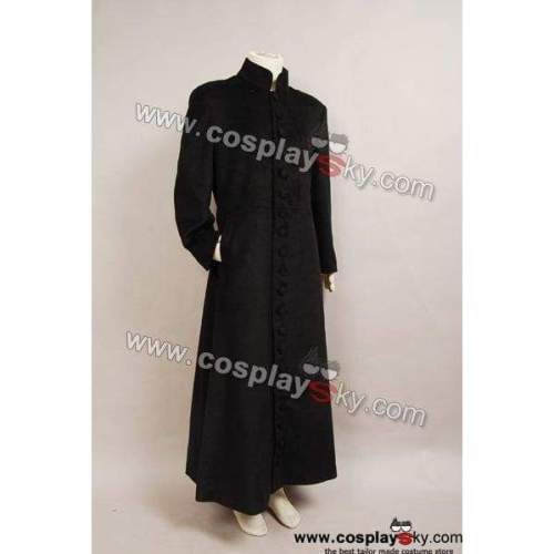 Matrix Neo Trench Coat Costume Black Wool