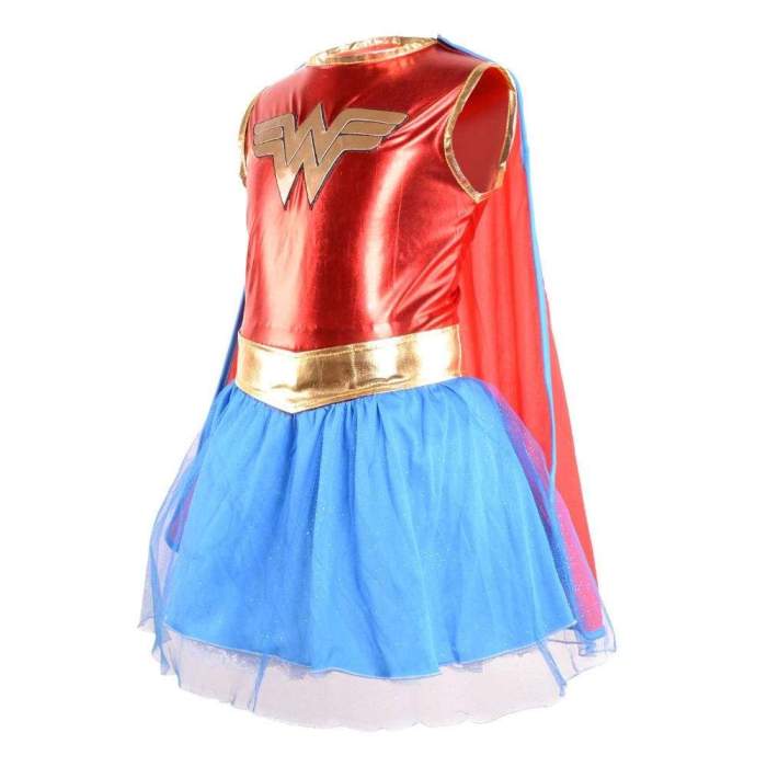 Deluxe Girl Wonder Woman Tutu Dress Outfit Toddler Girls' DC Superhero Fancy Dress with Cloak Halloween Costumes for Kids