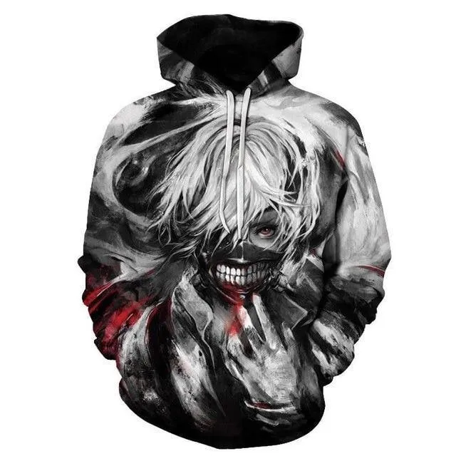 Tokyo Ghoul Kaneki Ken 3D Print Costume Cosplay Sweater Sweatshirt Hoodie Anime