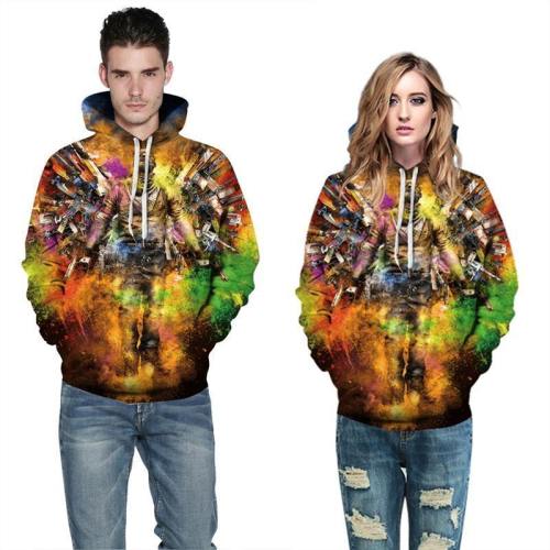 Mens Hoodies 3D Graphic Printed Cool Man Pullover