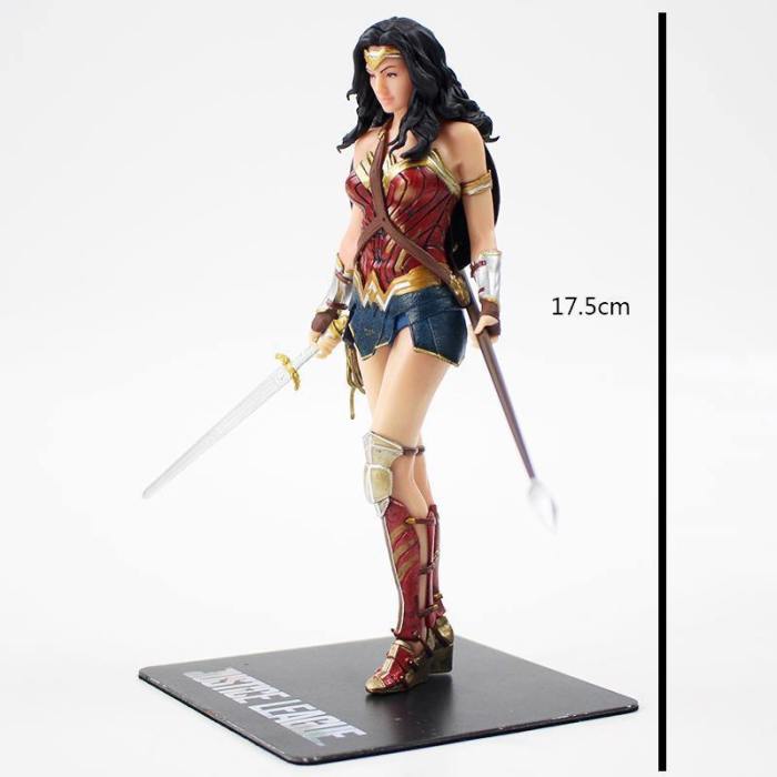 Wonder Woman Figure Toy Super Hero Model Doll With Shield Sword Weapon