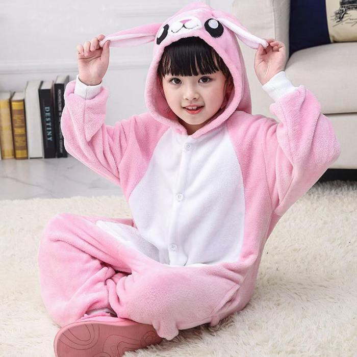 Child Romper Pink Rabbit Costume For Kids Onesie Pajamas For Girls Boys