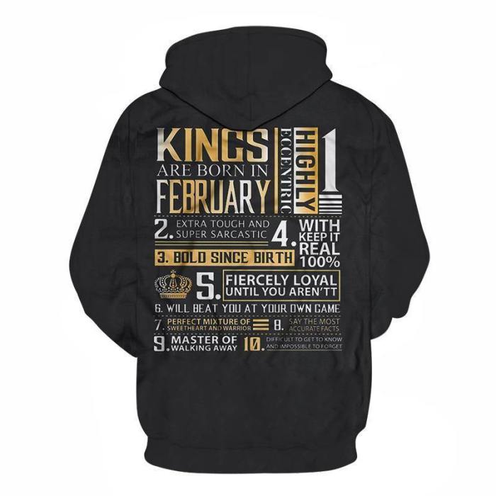 Guys Born In February Personality 3D - Sweatshirt, Hoodie, Pullover