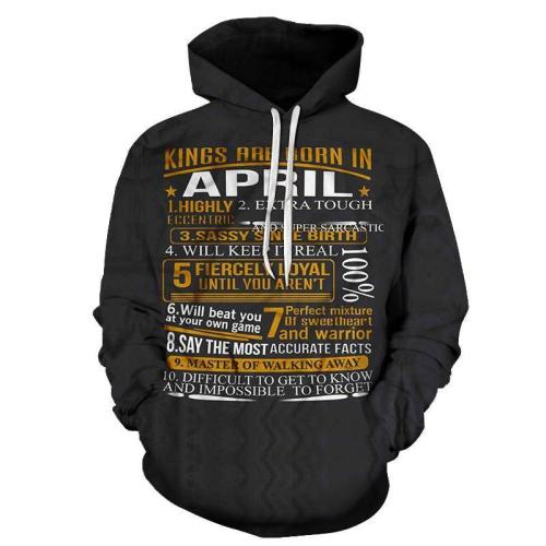 April Born Guys Personality 3D - Sweatshirt, Hoodie, Pullover