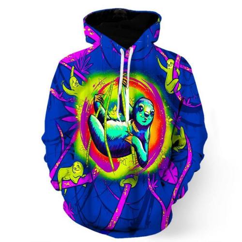 Colorful Psychedelic Sloth Sweatshirt/Hoodie