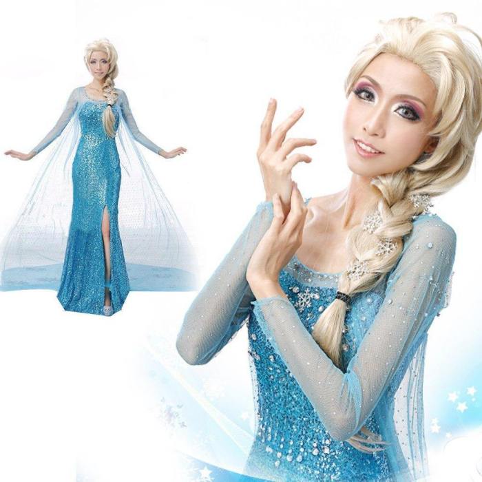 Adult Princess Snow Queen Costume Women Beauty And The Beast Costume Dress