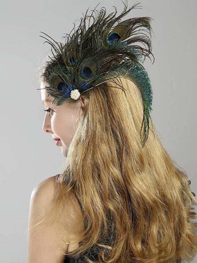 Bride Peacock Feather Hair Clip