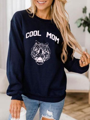 Tiger Print Cool Mom Sweatshirt
