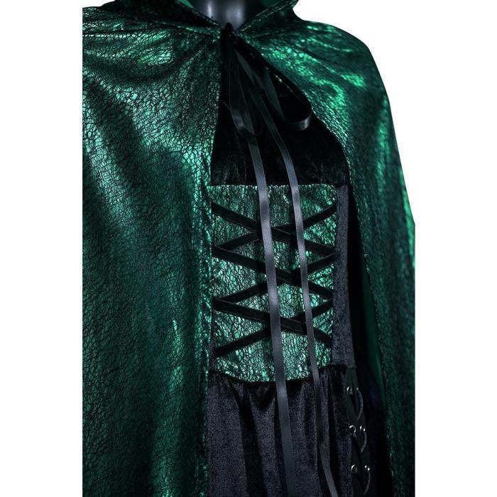 Emerald Sorceress Cloak Dress Outfits Halloween Carnival Suit Cosplay Costume