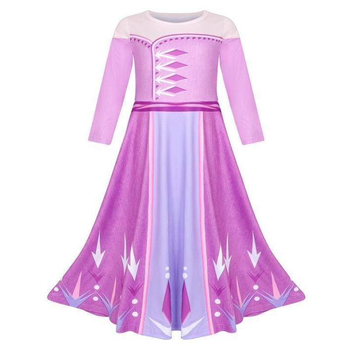 Frozen 2 Girls Elsa Princess Cosplay Costume Dresses For Party Holidays