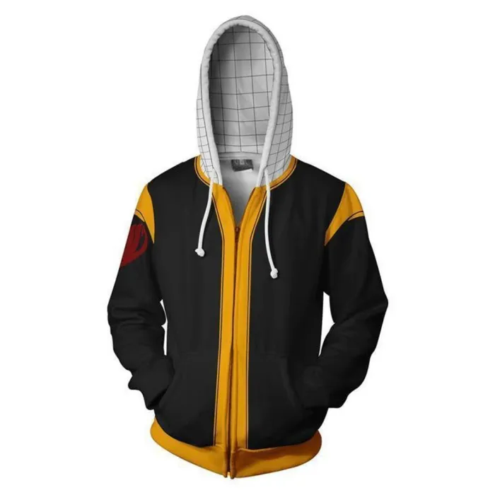 Unisex Hoodie Fairy Tail Etherious Natsu Dragneel Zip-Up Hooded Sweatshirt Unisex