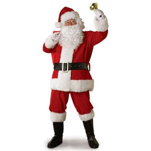 Christmas Cosplay Santa Claus Costume Cothes 5Pcs Fancy Dress Adult Suits Cosplay Outfits S-3Xl Hot