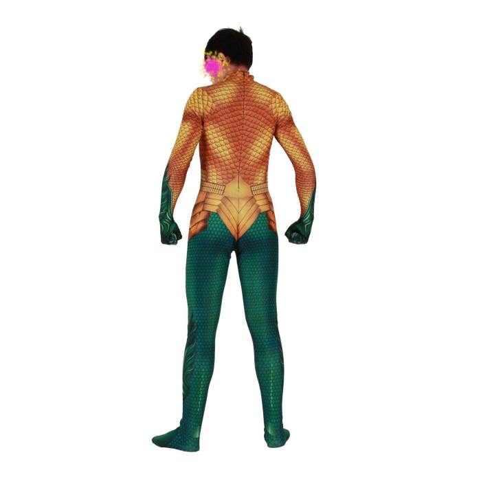 Adult Aqua Man Aquaman Saints Arthur Curry Halloween Costume Jumpsuit