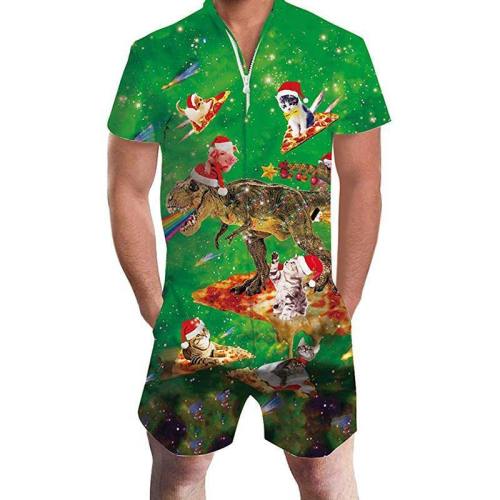 Men'S Ugly Christmas Green Rompers