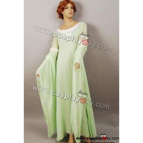 The Lord Of The Rings Arwen Light Green Gown Dress Costume