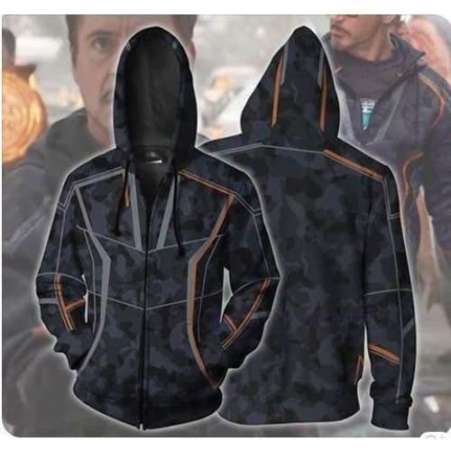 The Avengers Hoodie - Infinity War Tony Stark Zip Up Hoodiev