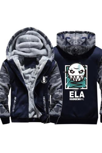 Tom Clancy'S Rainbow Six Siege Lesion Elas Hoodie Thich Windter Jacket Camouflage