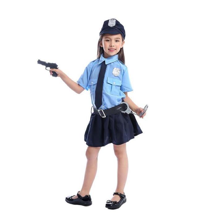 Girls Tiny Cop Police Officer Playtime Cosplay Uniform Kids Coolest Halloween Costume
