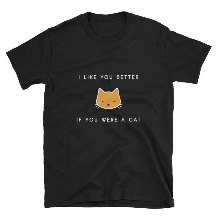  If You Were A Cat  Short-Sleeve Unisex T-Shirt (Black/Navy)