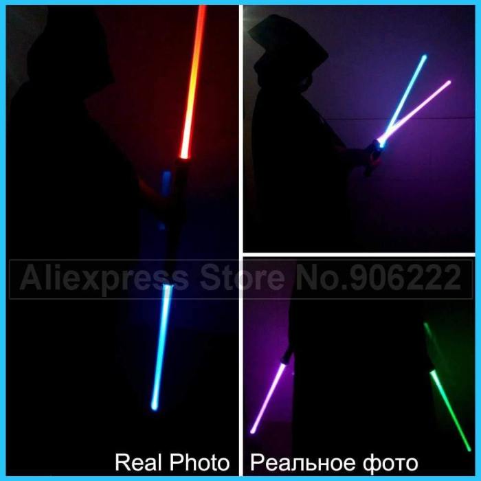 2 Pieces Sound Star Wars Lightsaber Cosplay Props Kids Double Light Saber Toy Sword for Boys Christmas Gifts