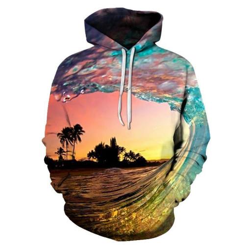 Waves At Hawaii Beach 3D - Sweatshirt, Hoodie, Pullover