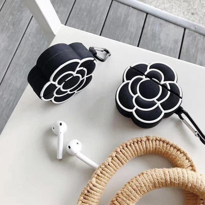 3D Classic Camellia Flower Apple Airpods Protective Case Cover