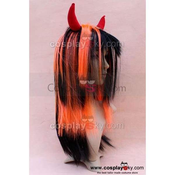 Wigs With Ox Horn Black&White Black&Red Black&Orange