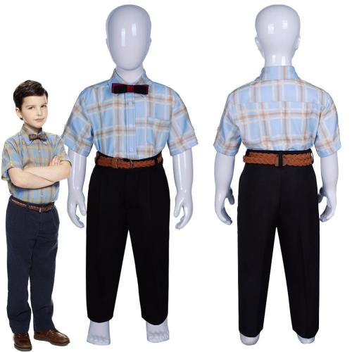Young Sheldon Season 3 Sheldon Cooper Suit For Kids Children Cosplay Costume
