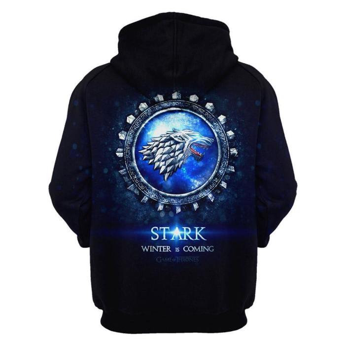 Unisex House Stark Hoodies Game Of Thrones Pullover 3D Print Jacket Sweatshirt