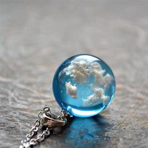 Cloudy Moon Pendant Necklace