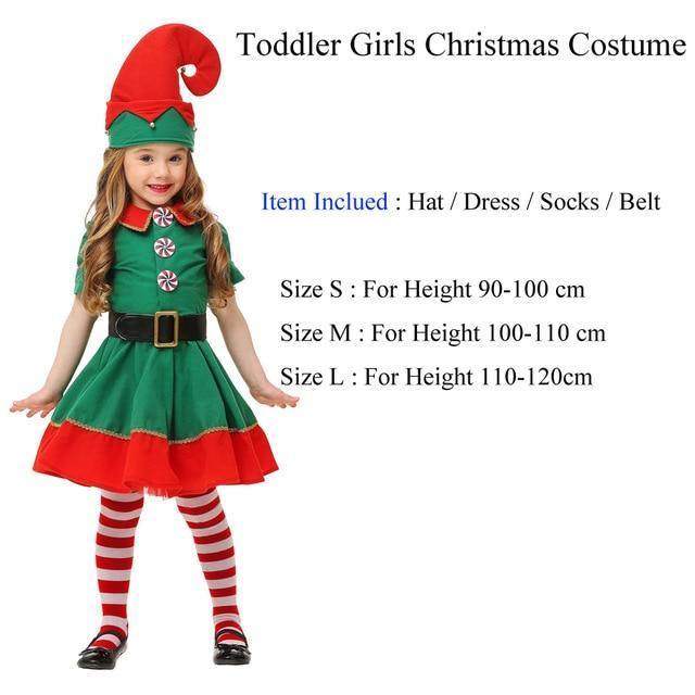 Christmas Outfit Girls Holiday Elf Costume Family Christmas Costume Parent Children Women Christmas Dress