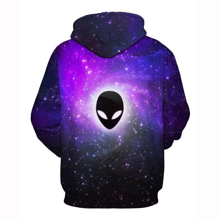 Sky Alien Ghost Hoodies 3D Printed Pullover Sweatshirt