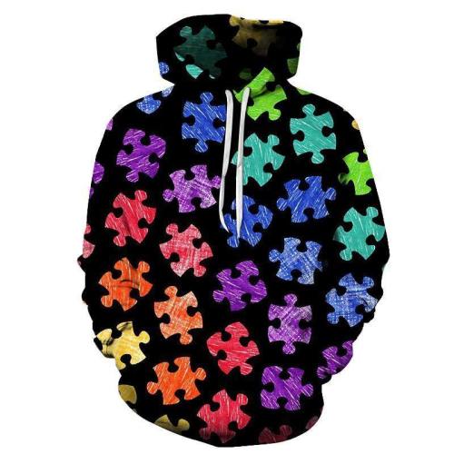 Autism Puzzle Design 3D - Sweatshirt, Hoodie, Pullover -Support Autism Awareness Movement