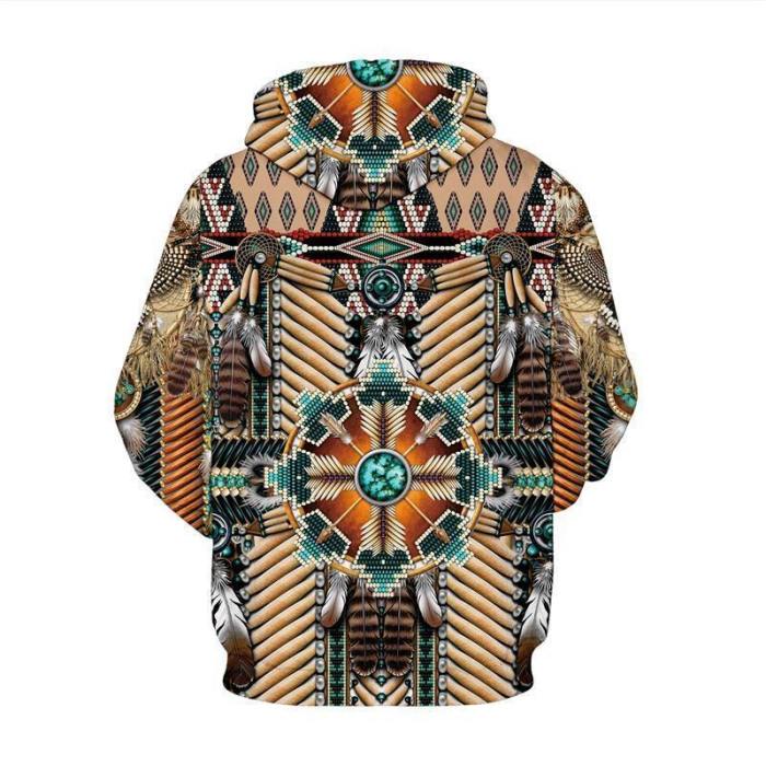 Mens Hoodies 3D Graphic Printed Indian Style Pullover Hoodied