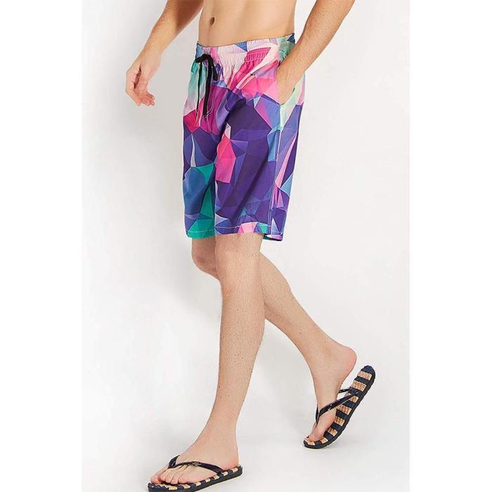 Diamond Geometry Beach Board Shorts