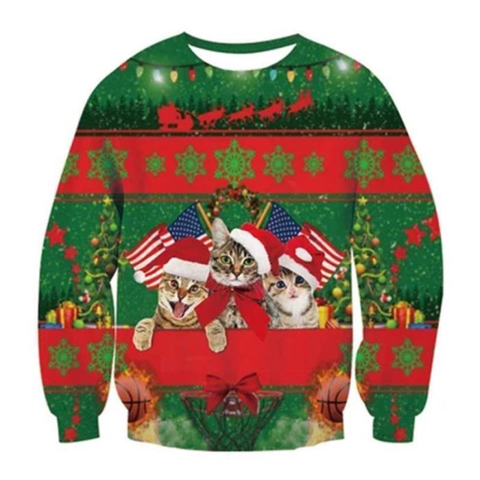 Ugly Christmas Sweatshirt Long Sleeve Sweater Shirt Xmas Gift