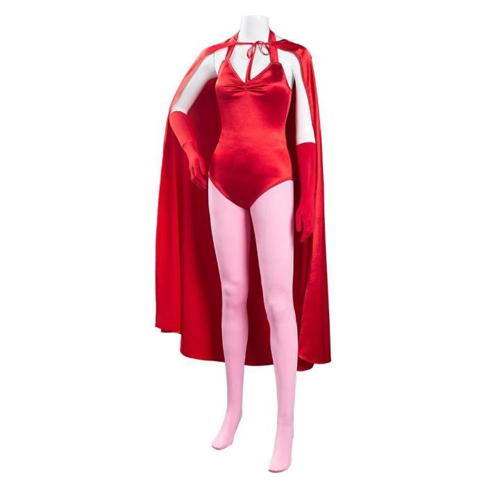 Wanda Vision Scarlet Witch Wanda Maximoff Women Jumpsuit Outfits Halloween Carnival Suit Cosplay Costume