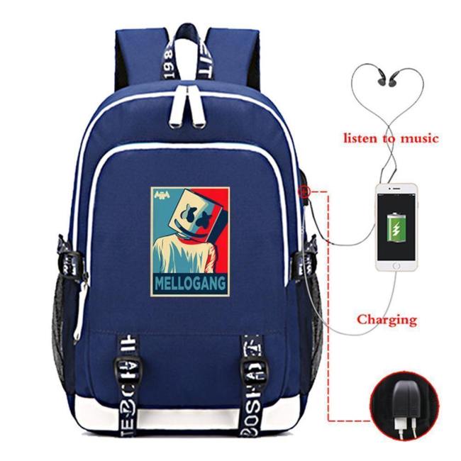 Marshmello Travel Backpack With Usb Charging Port Csso159