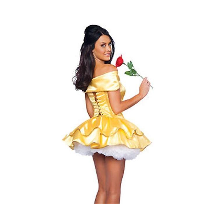 Beauty And The Beast Costumes Princess Belle Dress Stage Halloween Party Adult Women Uniform